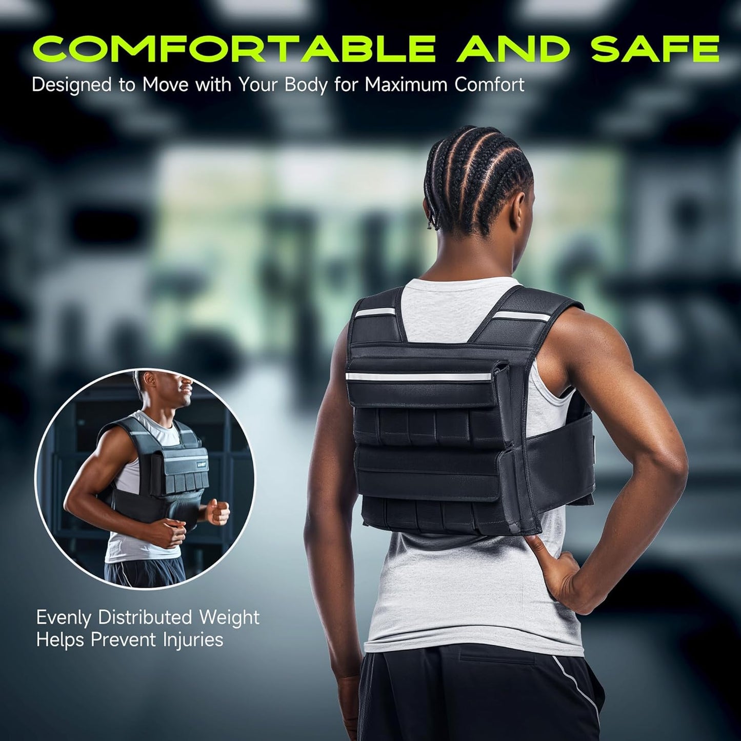 Liveet Adjustable Weighted Vest – 20 lb
