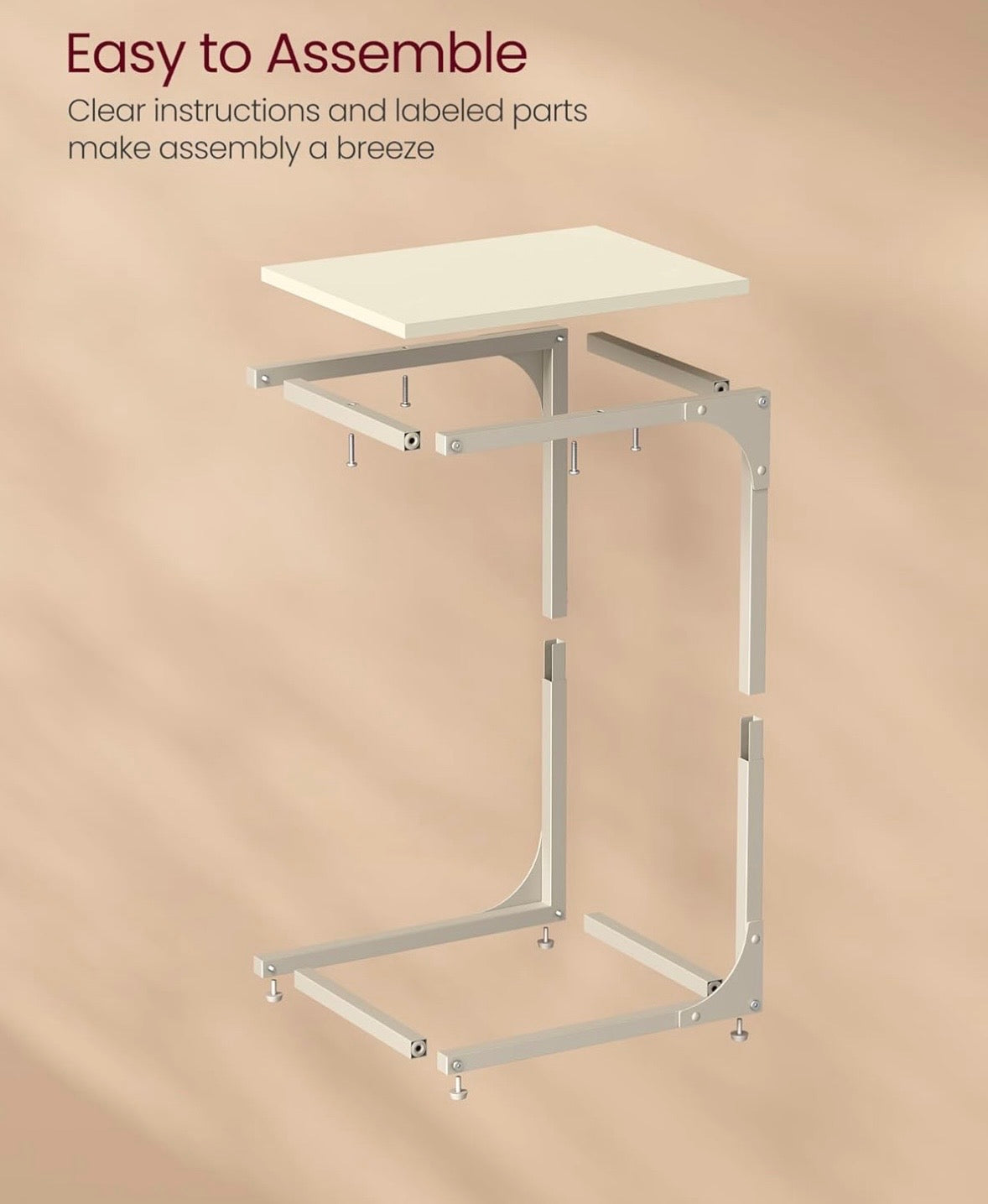 VASAGLE C-Shaped Side Table