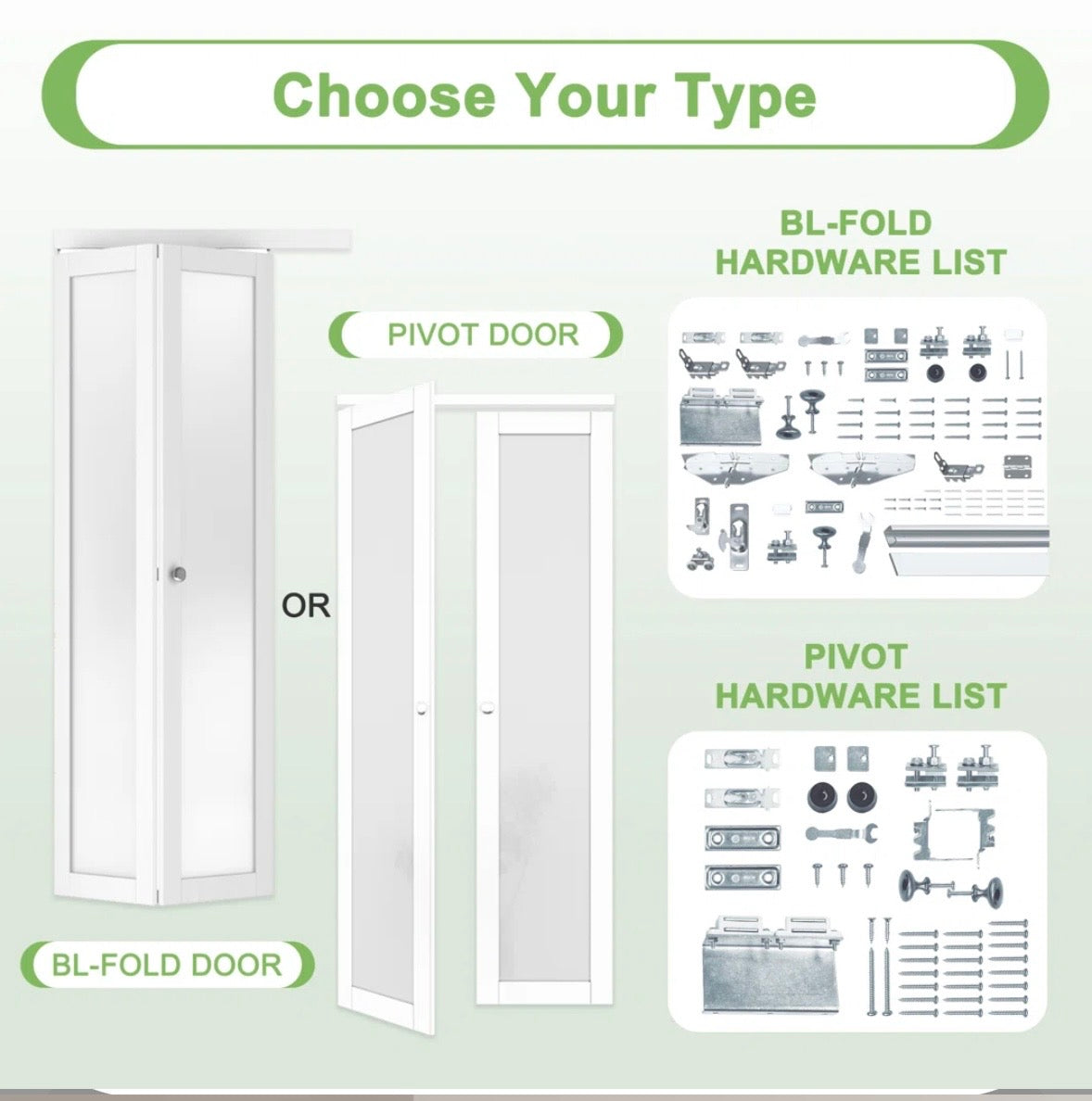 1-Lite Frosted Glass Pivot Door