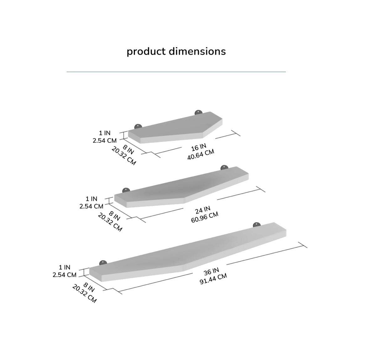 Force Solid Mango Wood Wall Shelf Set