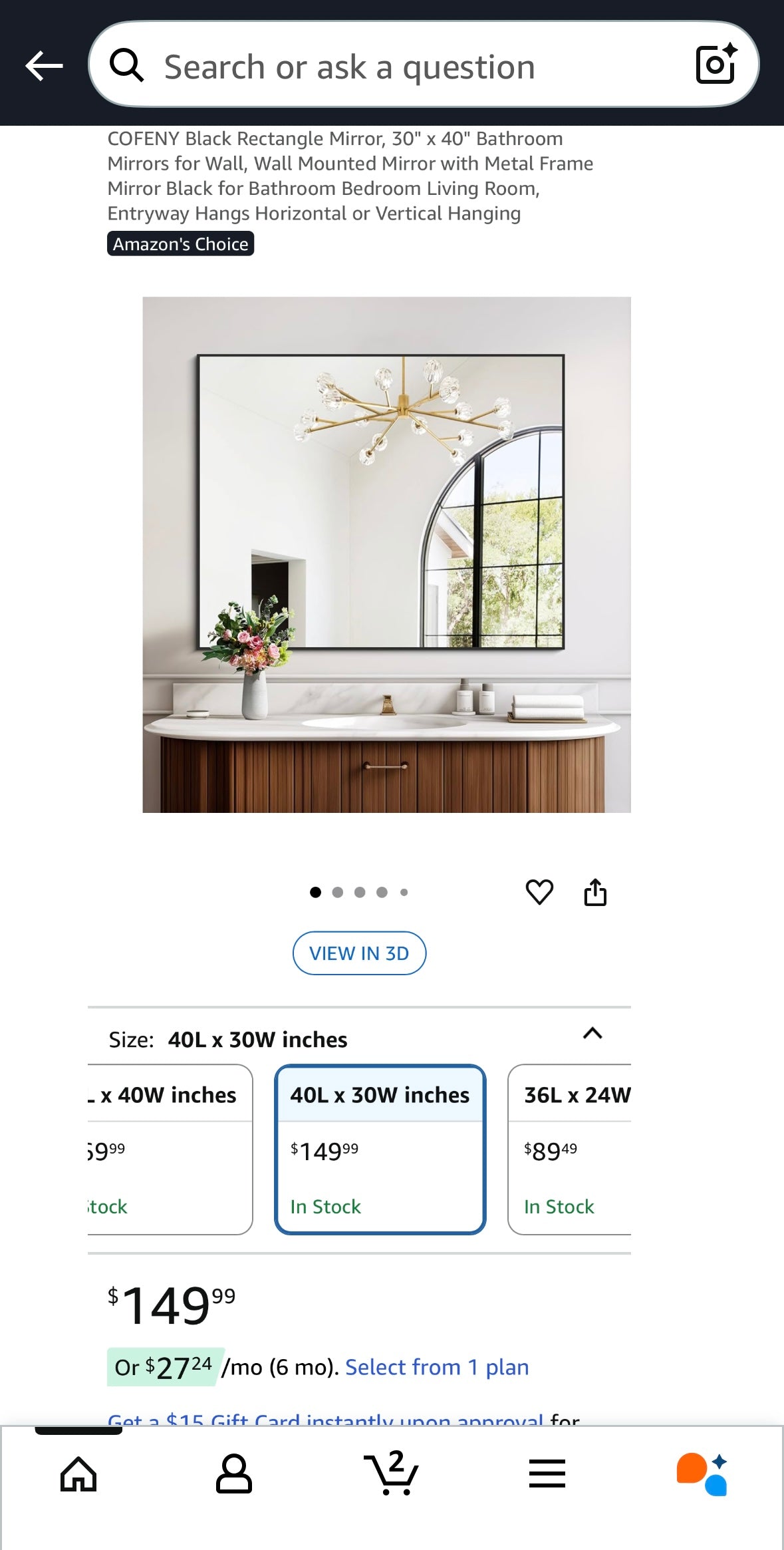 COFENY Modern Rectangular Bathroom Mirror – 40% Off Amazon Price!