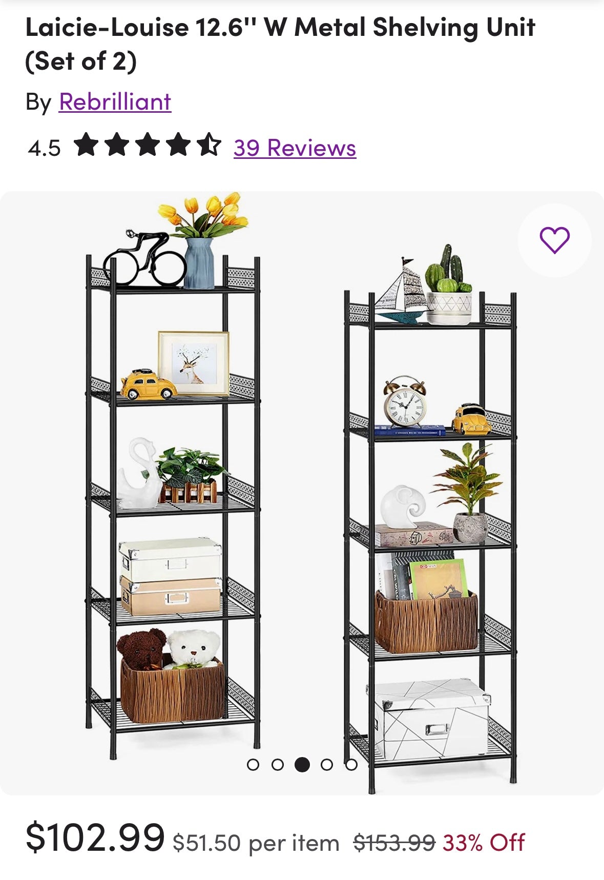 5-Tier Heavy-Duty Metal Storage Shelving Unit