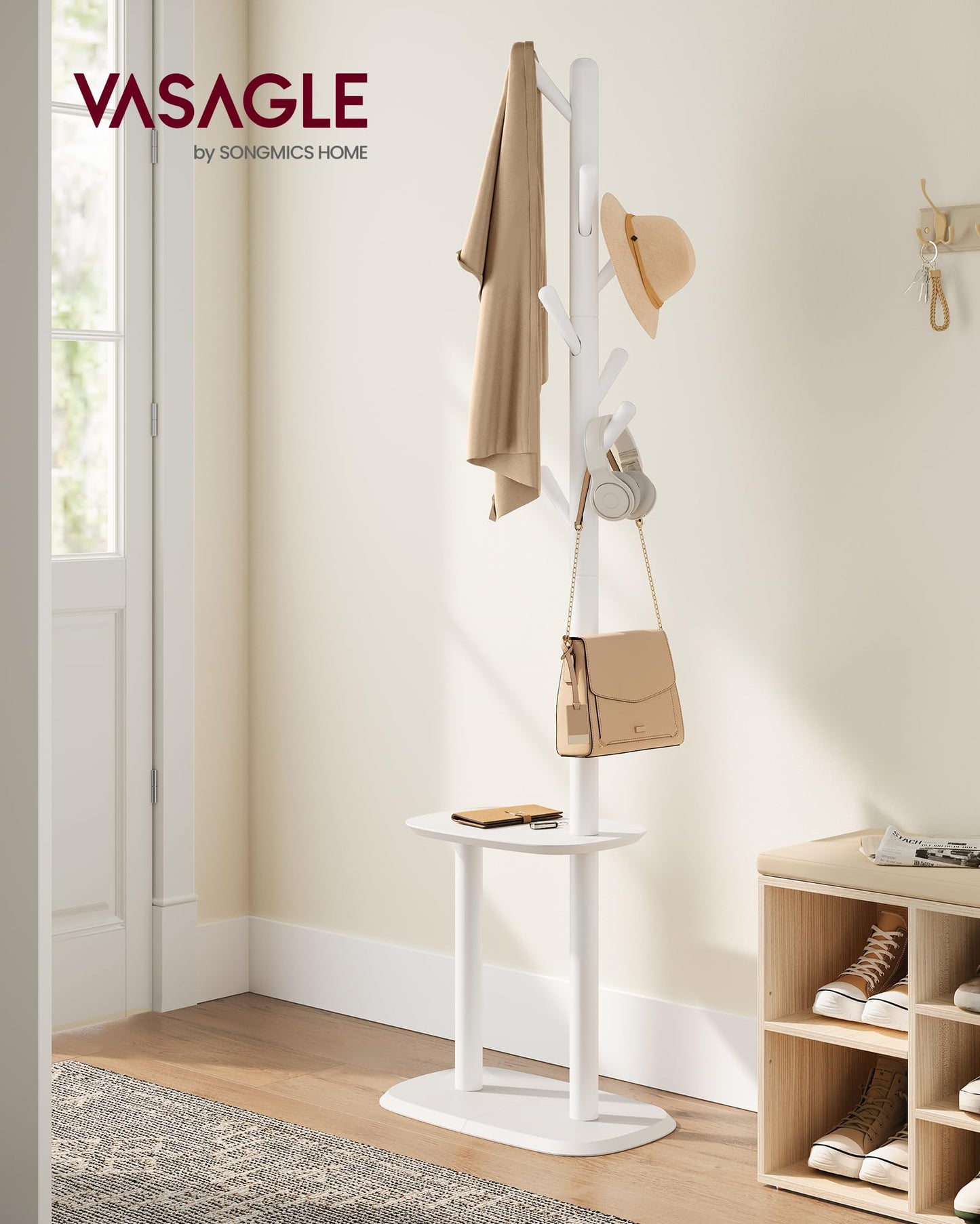 VASAGLE Freestanding Coat Rack with Shelf