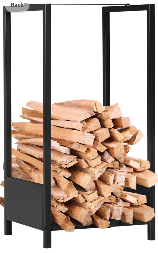 Outsunny Black Steel Firewood Rack
