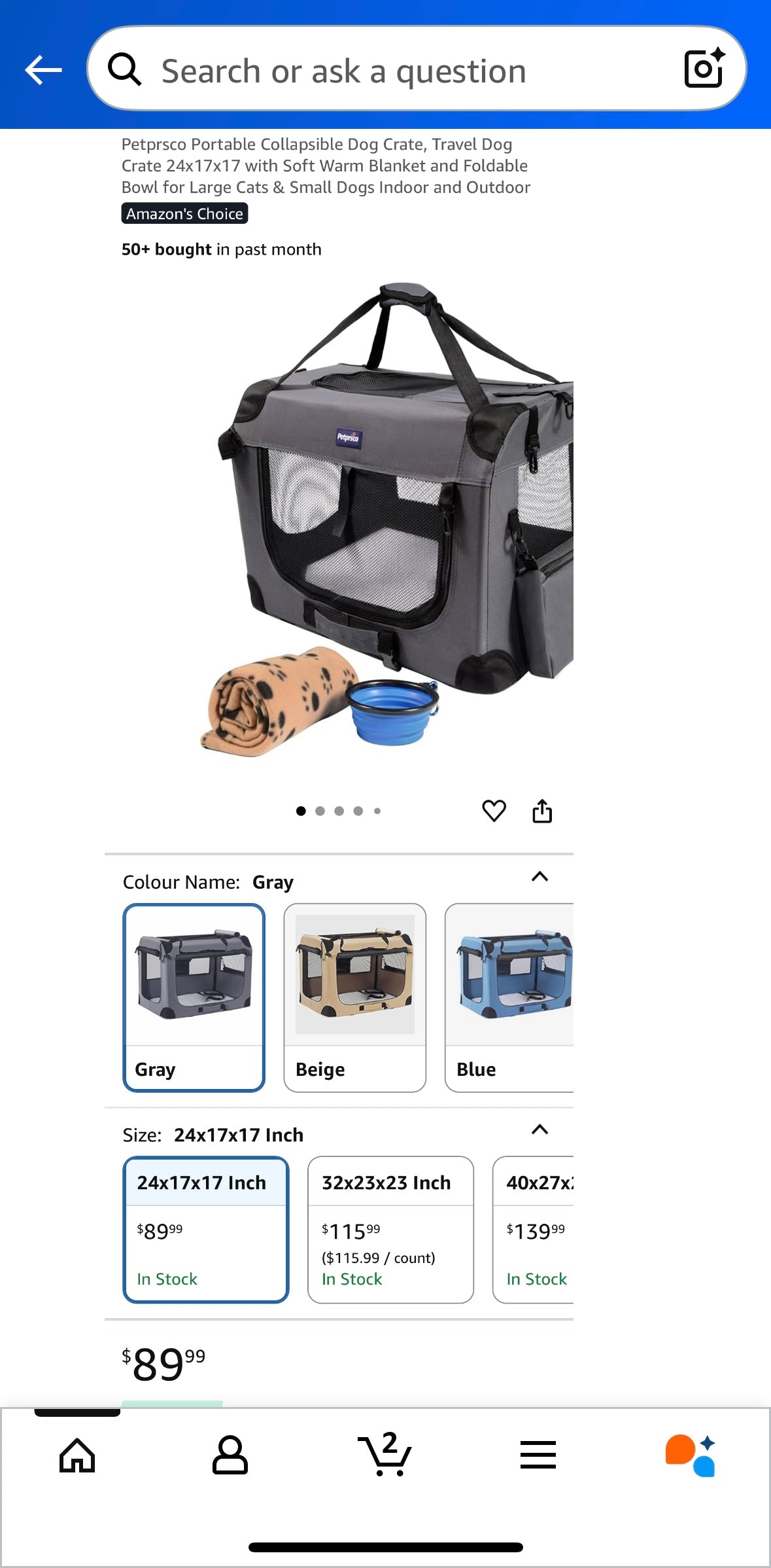 Petprsco Portable Soft Dog Crate – Gray (40% Off Amazon Price)