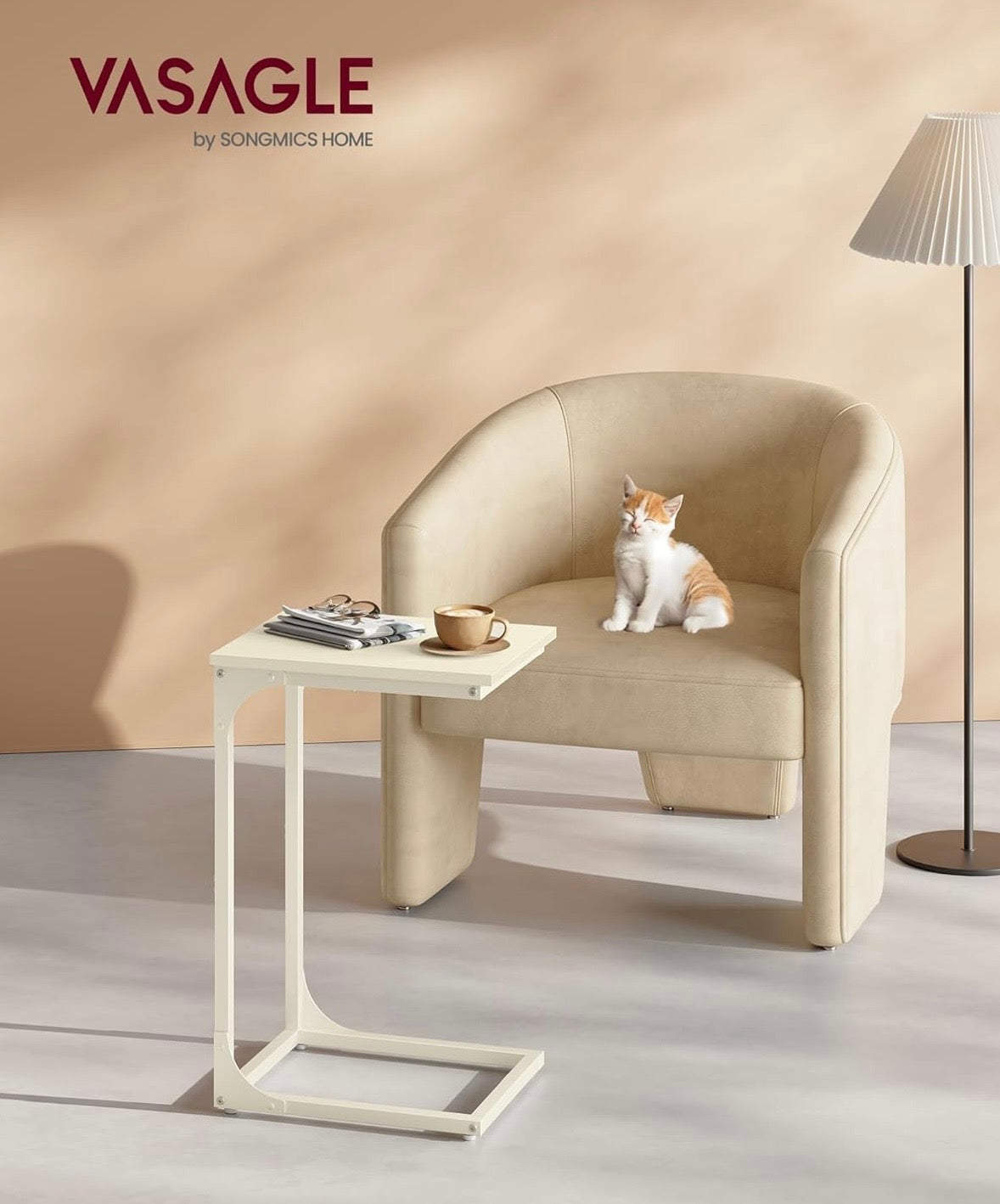 VASAGLE C-Shaped Side Table
