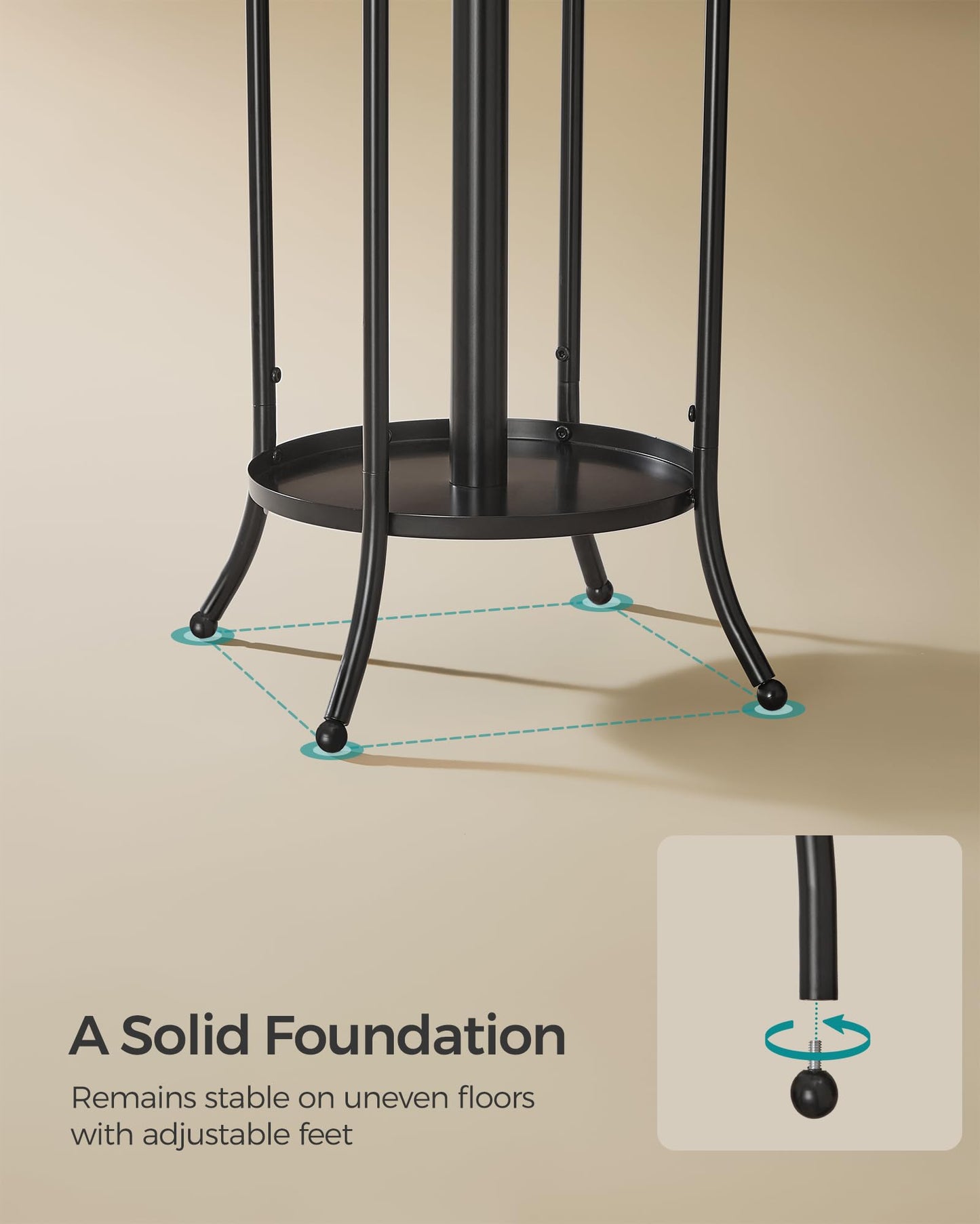 SONGMICS Metal Coat Rack with Umbrella Stand