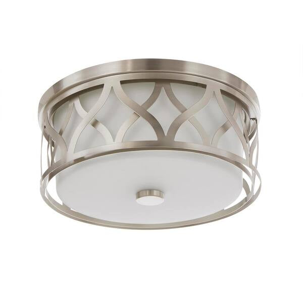 Hampton Bay 3-Light Brushed Nickel Flush Mount