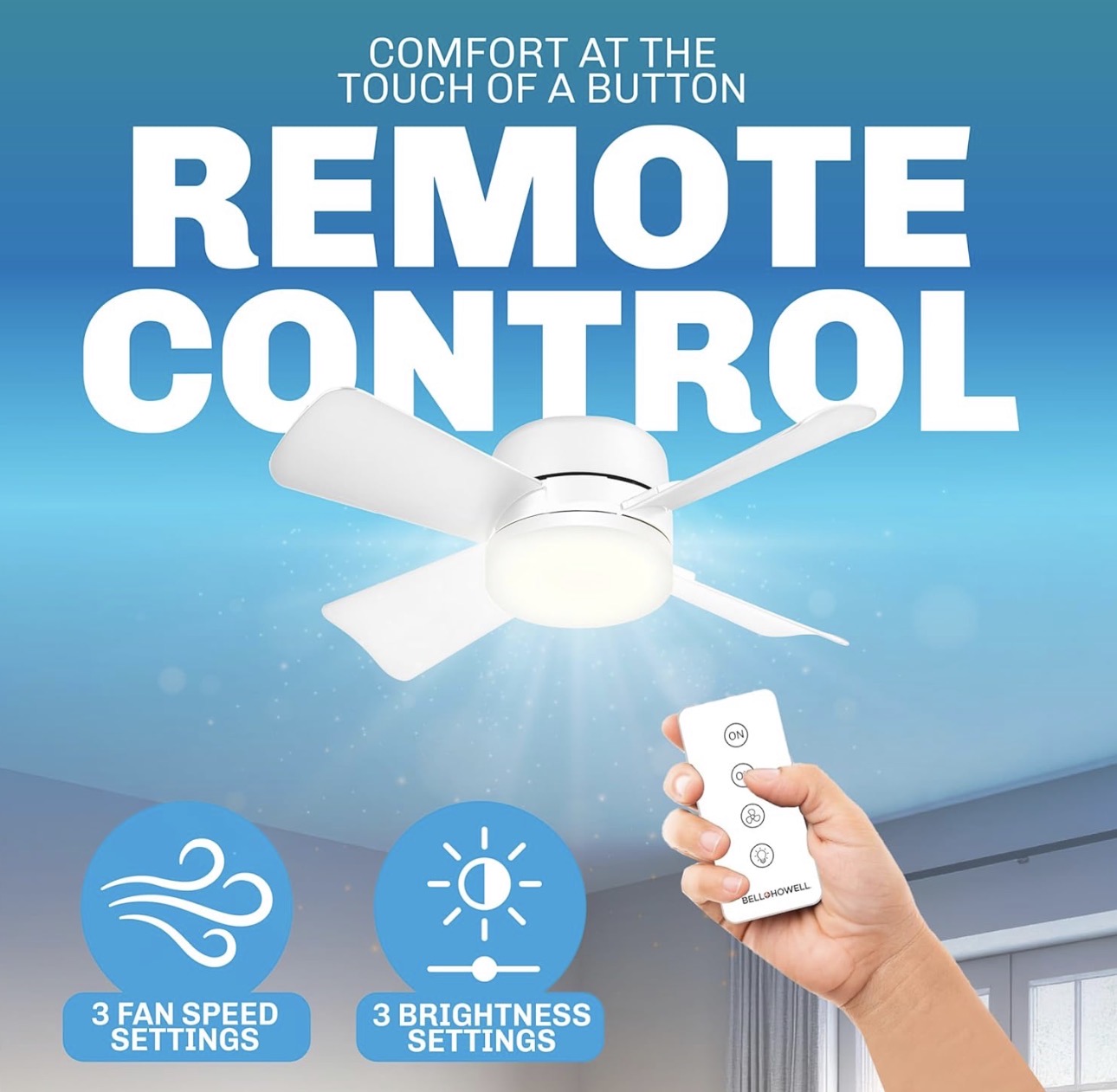 Bell+Howell Socket Fan – Screw-In Ceiling Fan