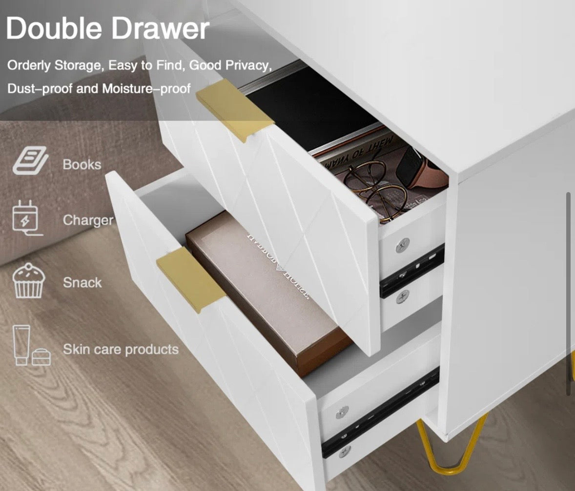 Modern 2-Drawer Nightstand