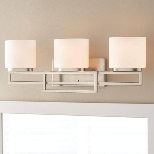 Hampton Bay 3-Light Brushed Nickel Vanity Light
