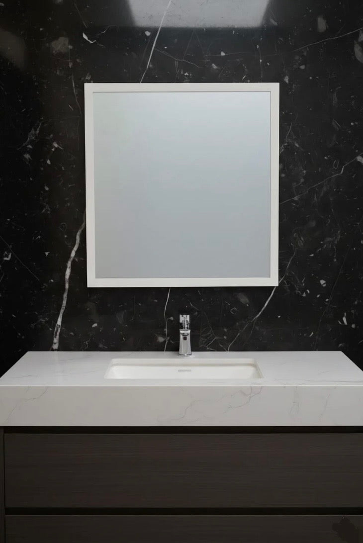 Nuoro Elegant White Framed Wall Mirror