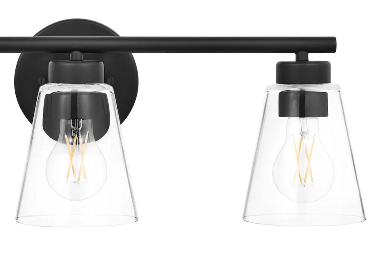 Hampton Bay 3-Light Matte Black Vanity Light