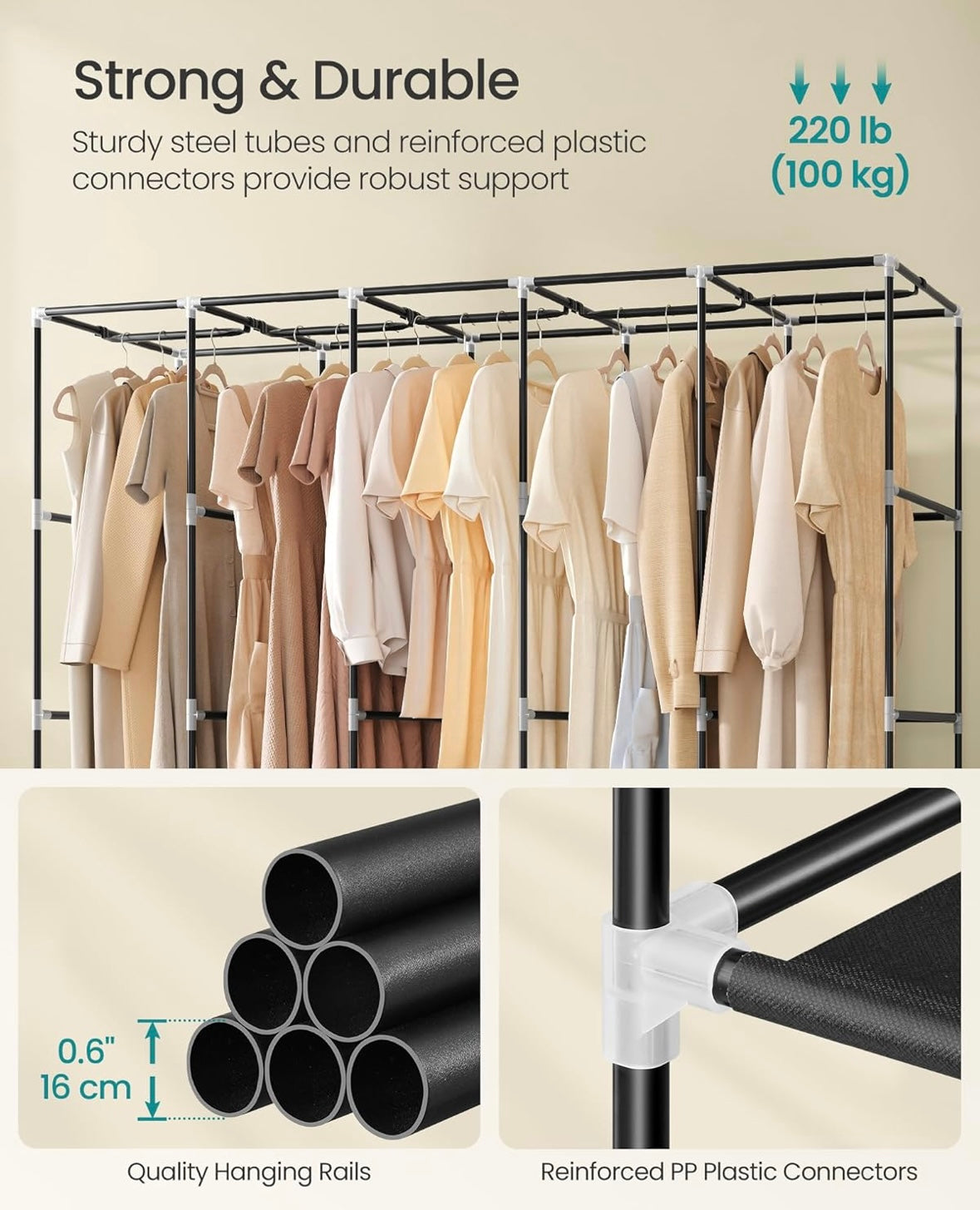 SONGMICS 5-Tier Portable Closet Organizer – Ink Black