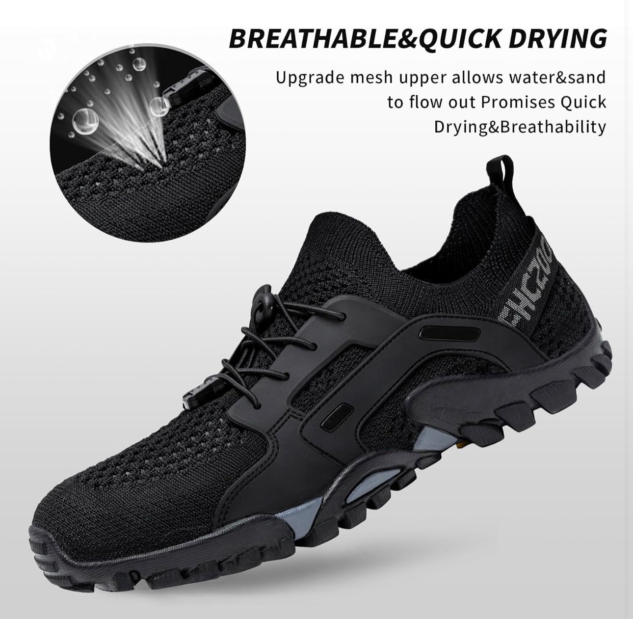 SOBASO All-Black Water Shoes