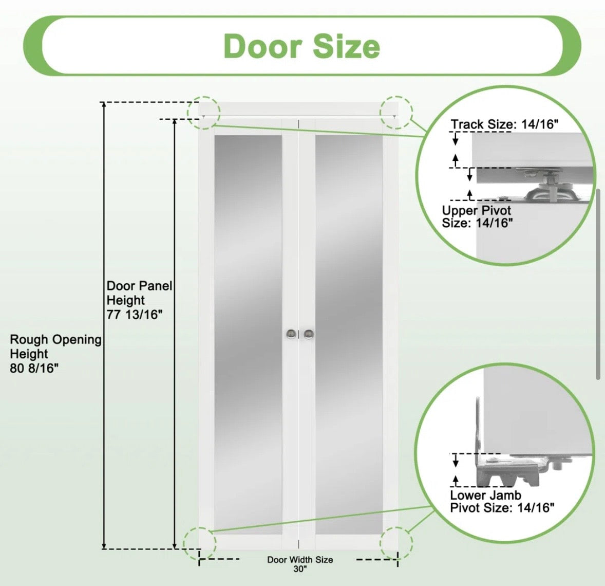 1-Lite Frosted Glass Pivot Door
