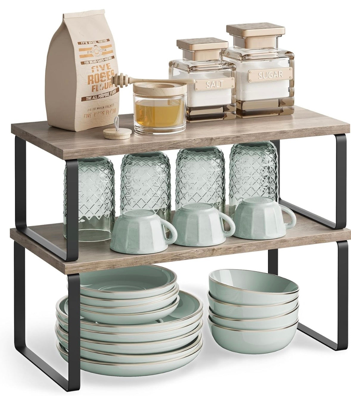 4-Piece Expandable Cabinet & Countertop Organizer Shelf Set