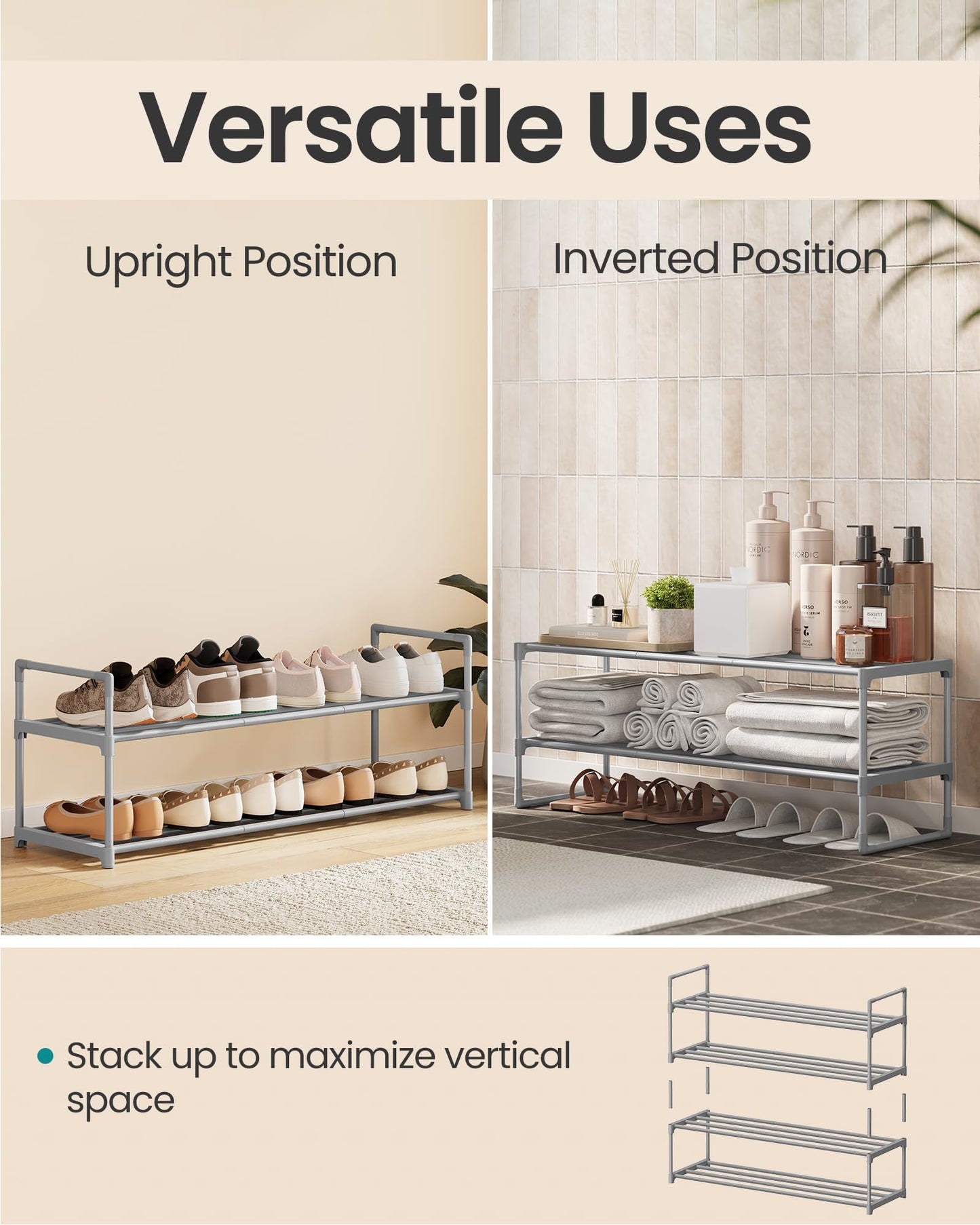 2-Tier Metal Shoe Rack