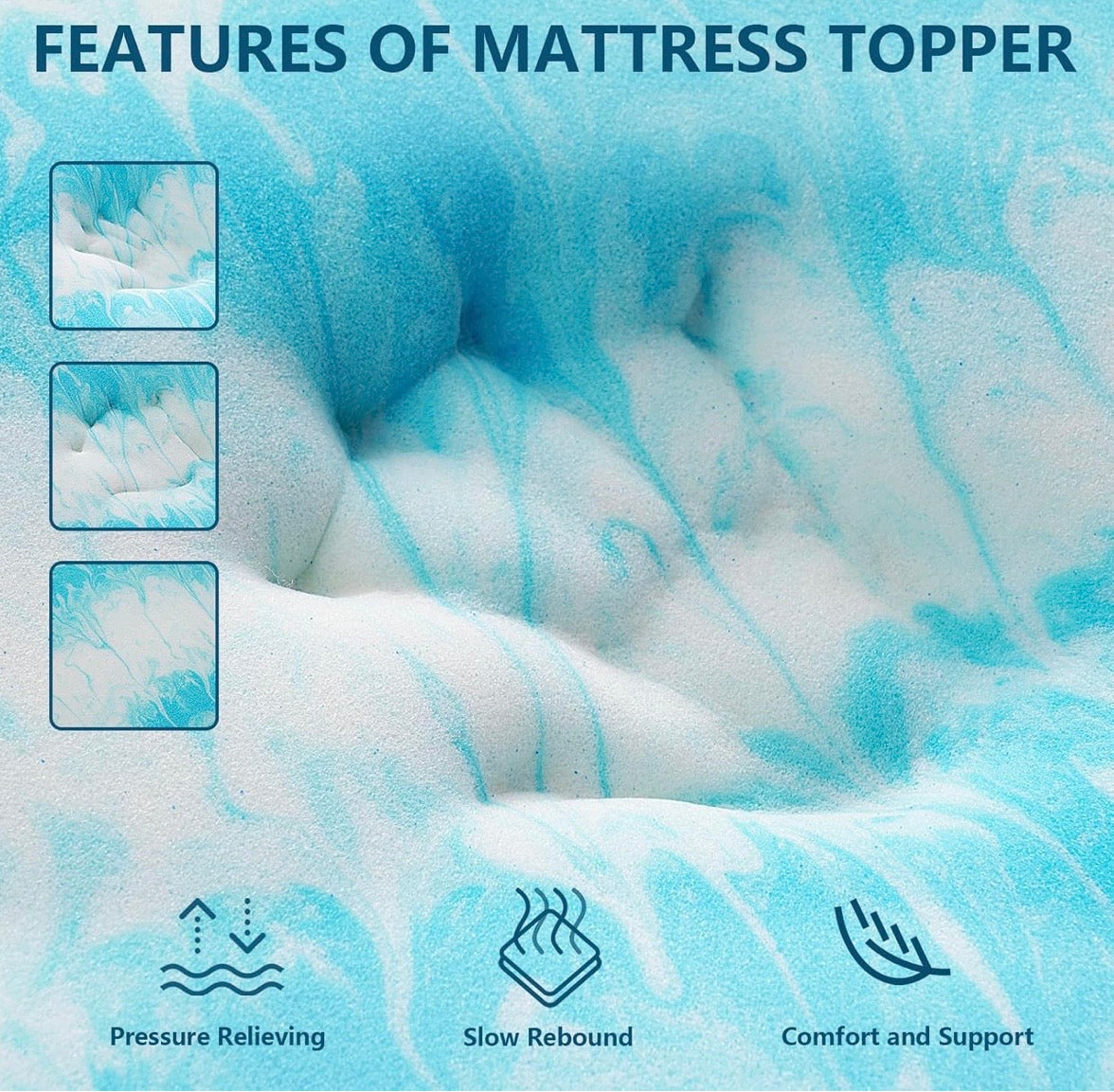 SakuraHome King Memory Foam Mattress Topper
