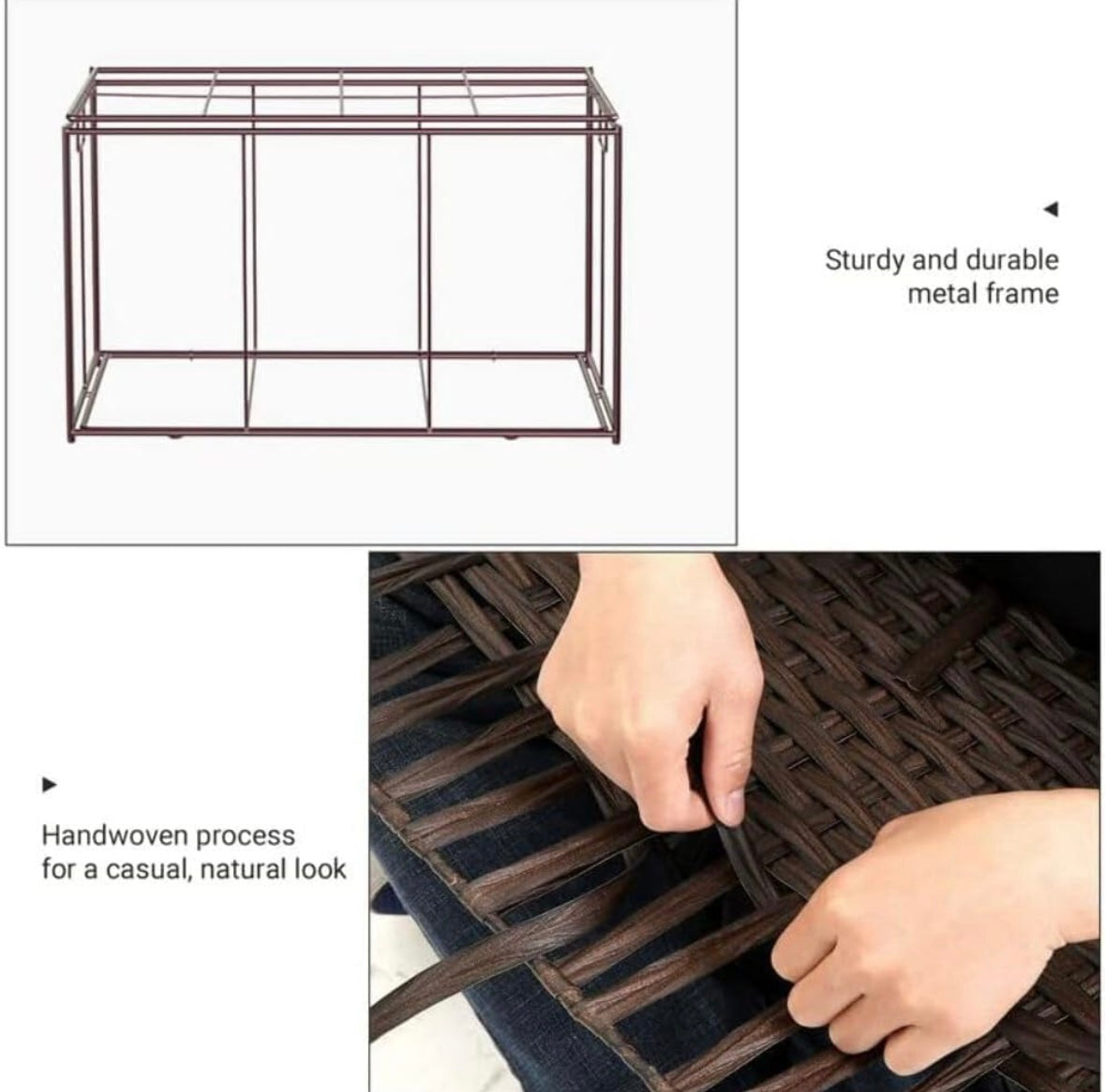 SONGMICS 160L Large Woven Laundry Basket with Lid – Foldable Rattan Storage Hamper (Brown)