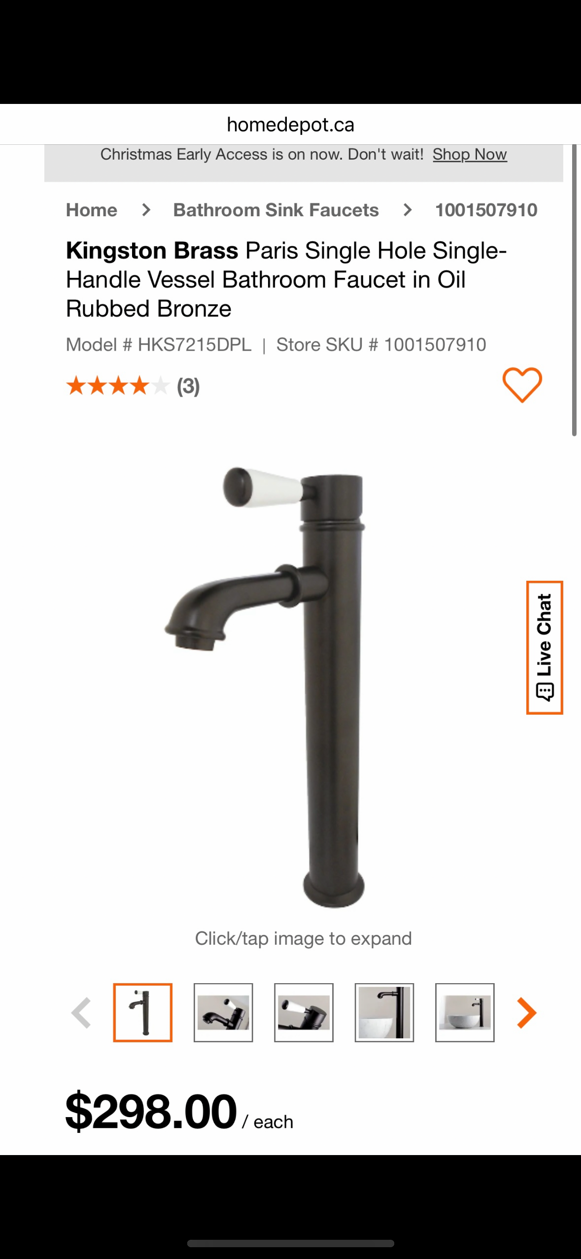 NEW – Kingston Brass Single Hole Bathroom Faucet – Porcelain Lever Handle