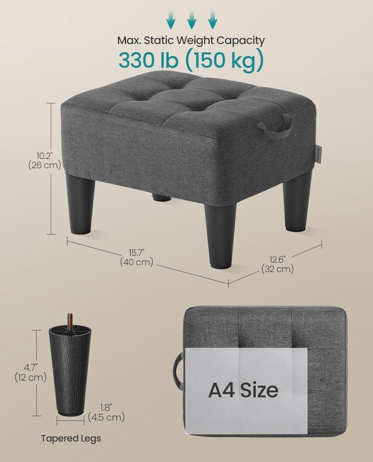 SONGMICS Footstool Ottoman