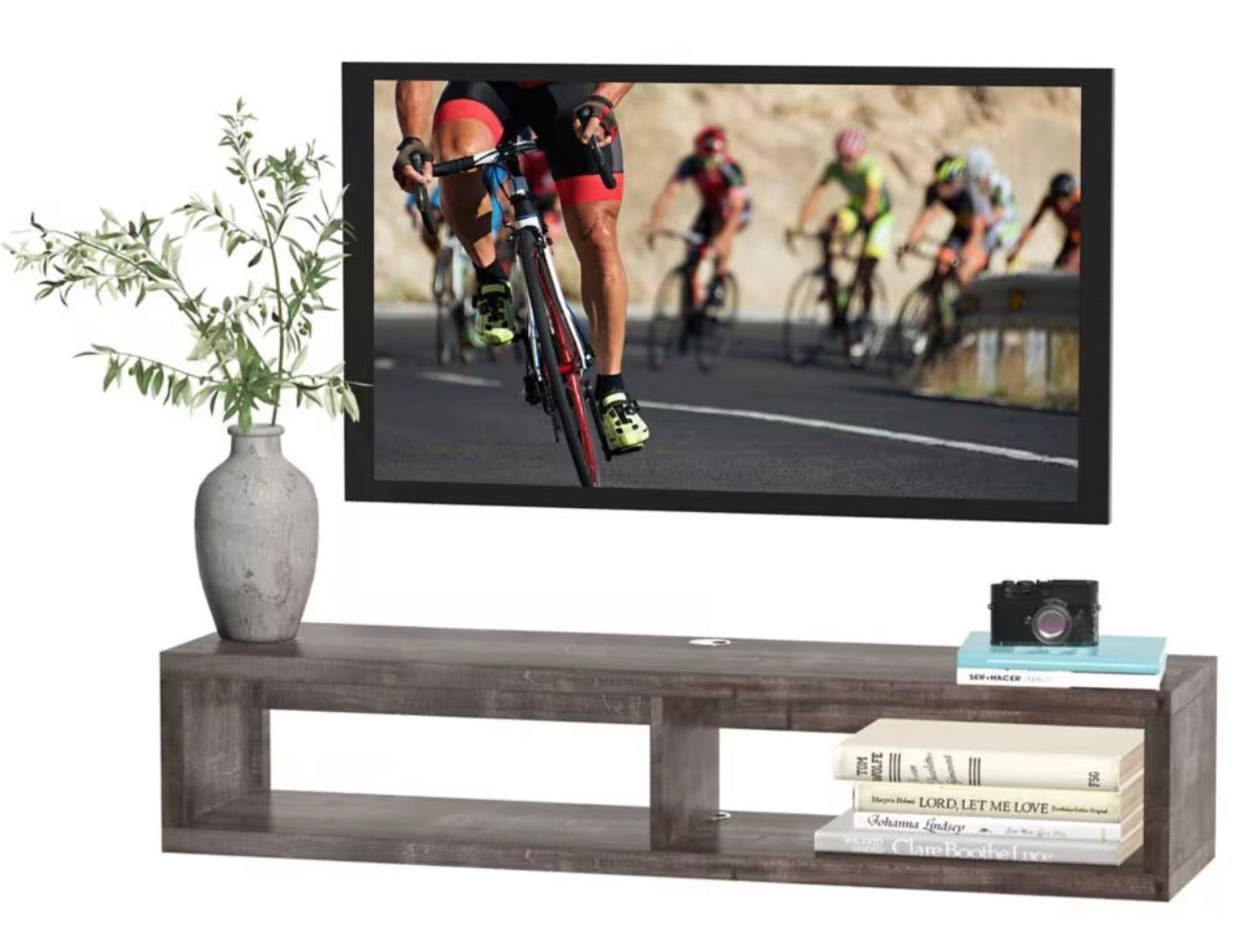 HOMCOM Floating Wall-Mounted TV Shelf