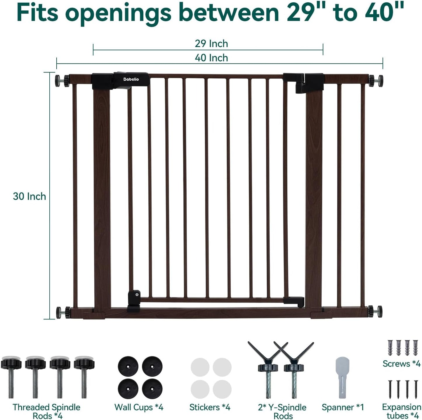 Babelio Adjustable Pressure-Mounted Baby Gate