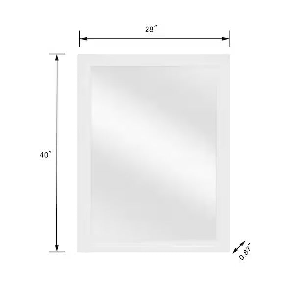 28.5” x 40.5” Black Framed Wall Mirror