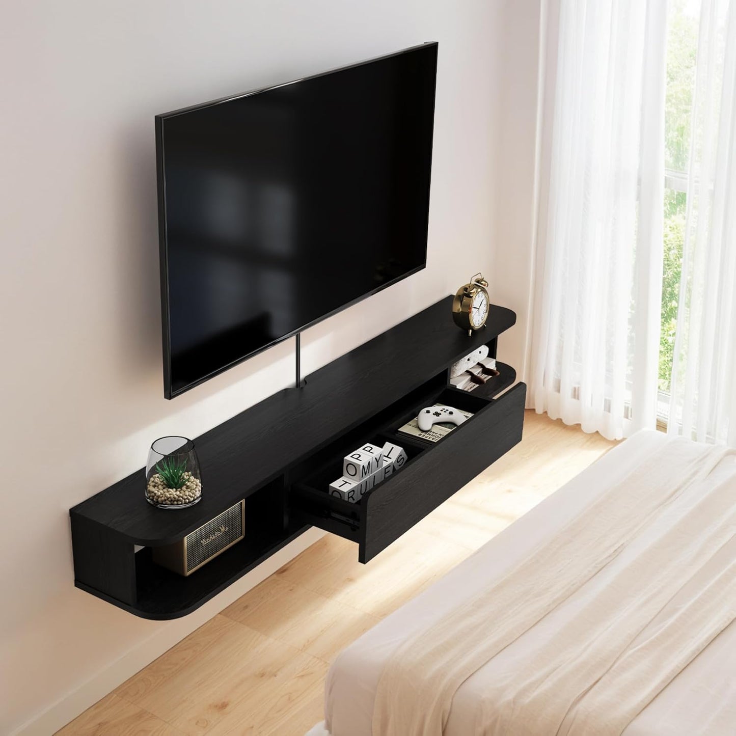 Floating Wall-Mounted TV Stand – 59”