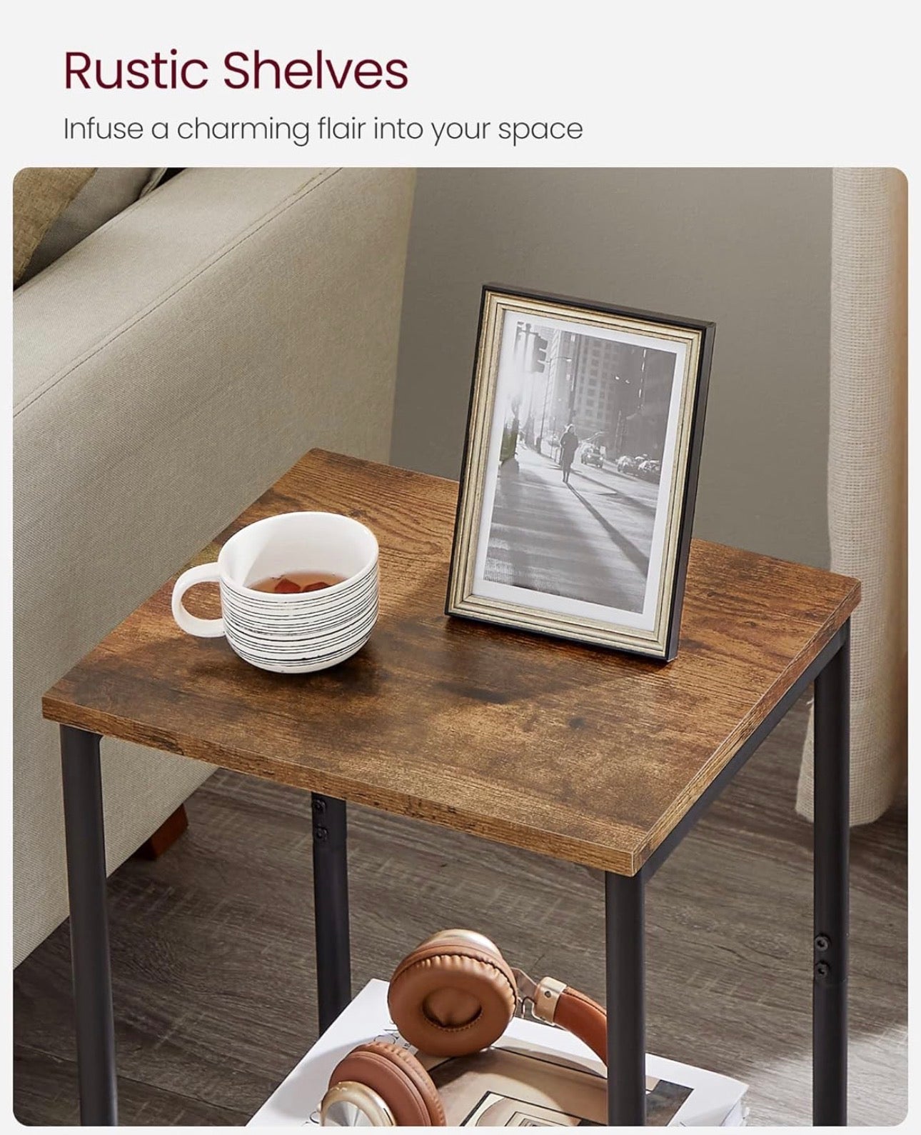 VASAGLE Industrial Side Tables – Set of 2