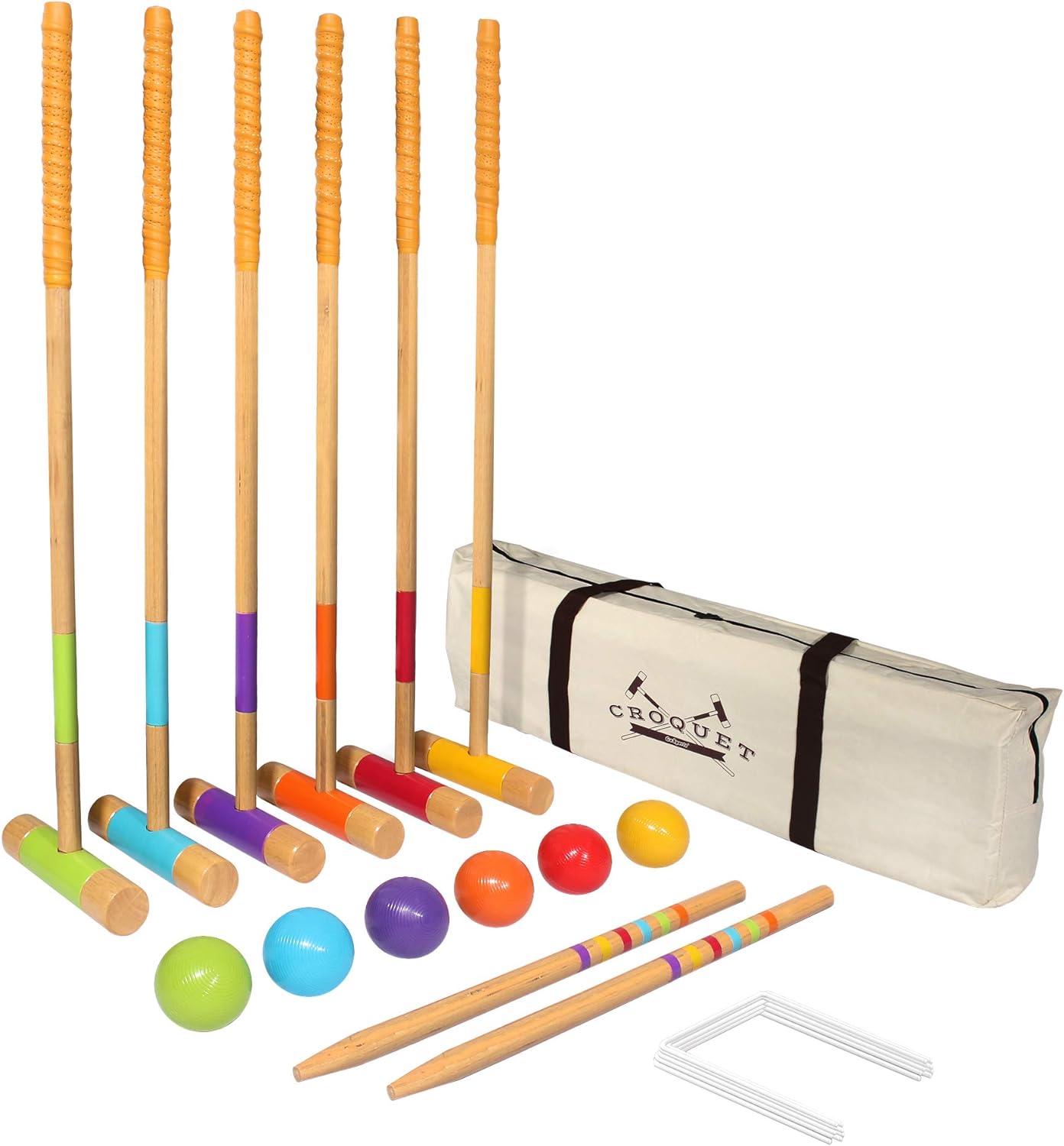 Deluxe Croquet Set – Full Size Hardwood Lawn Game
