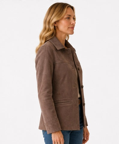 Women’s Tailored Brown Leather Jacket