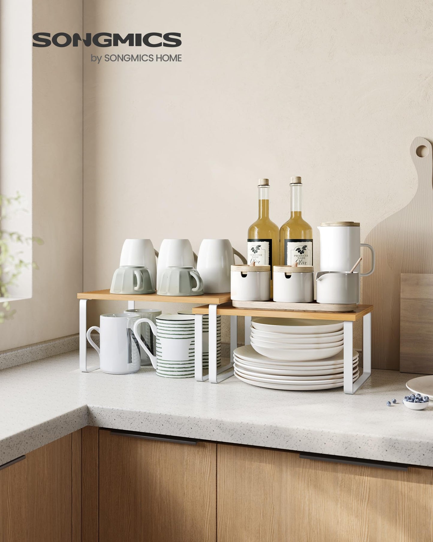Expandable Kitchen Counter Shelf Organizer