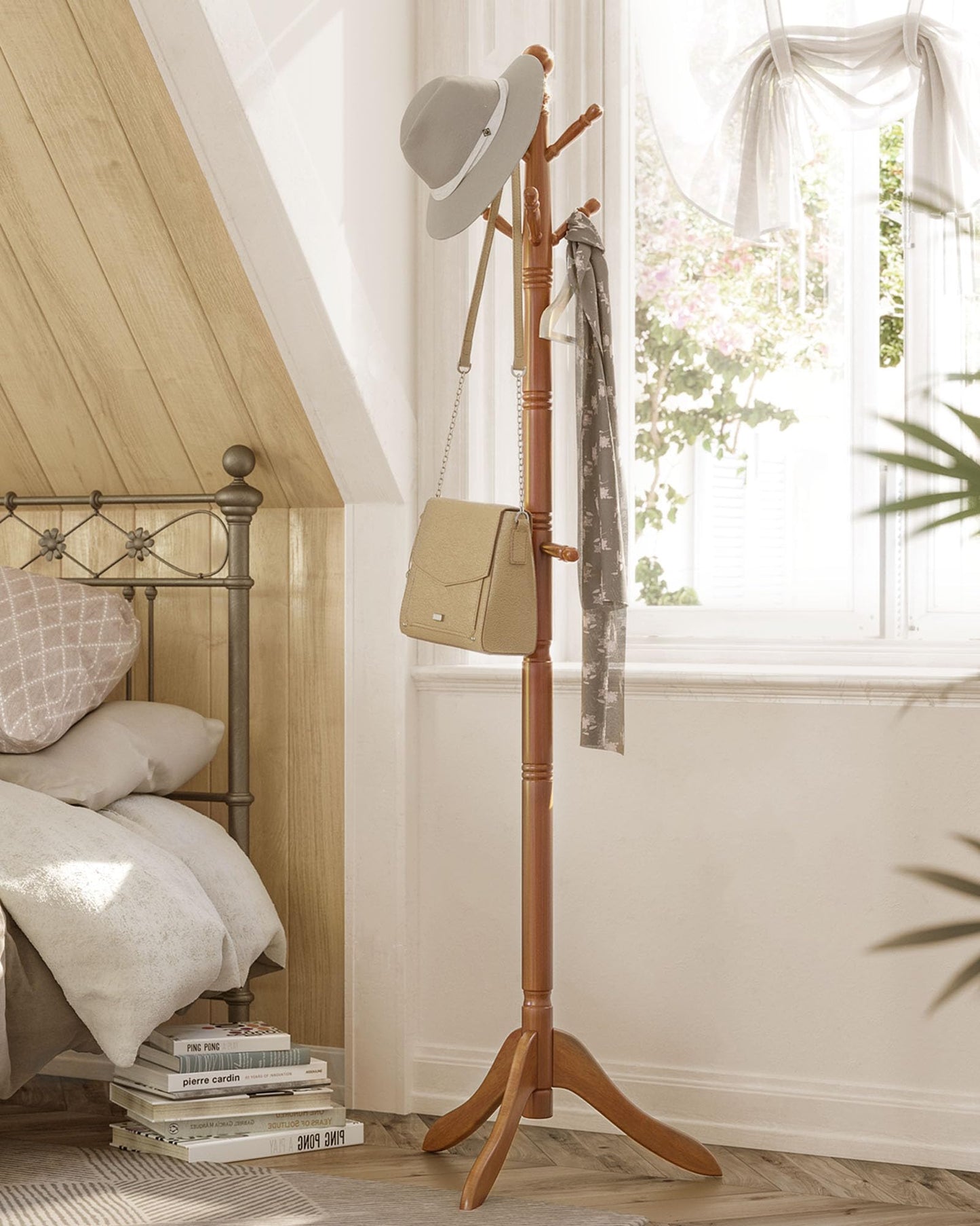VASAGLE Solid Wood Freestanding Coat Rack