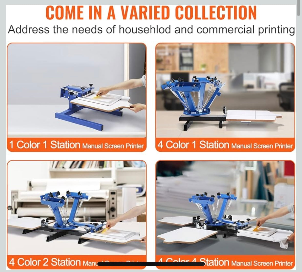 NEW – VEVOR 1-Color 1-Station Screen Printing Machine – T-Shirt Press for Home or Business