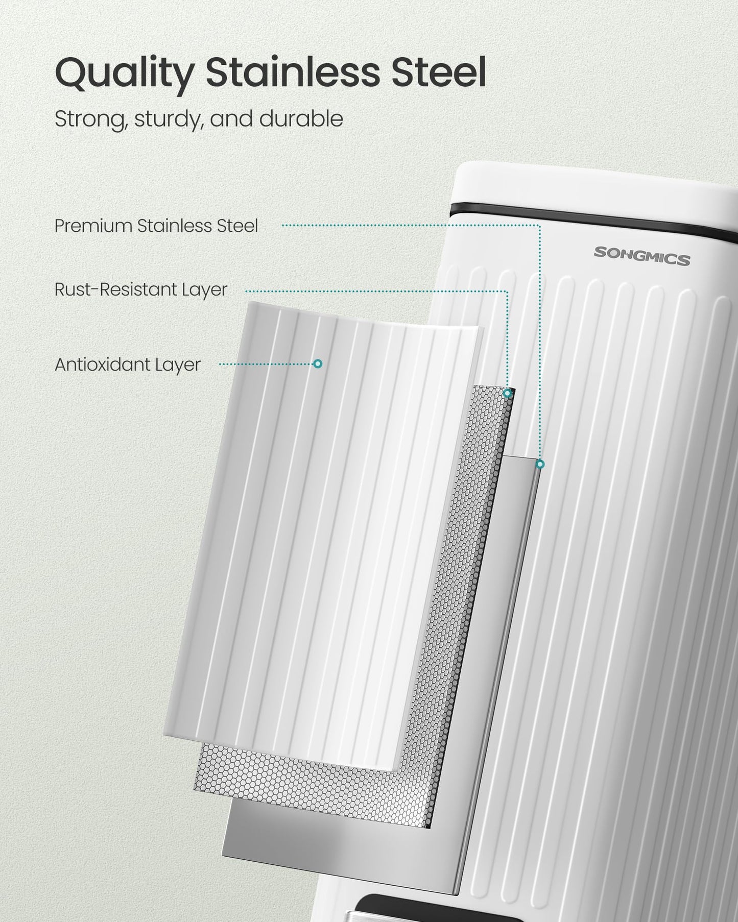 Slim Stainless Steel Step Trash Can