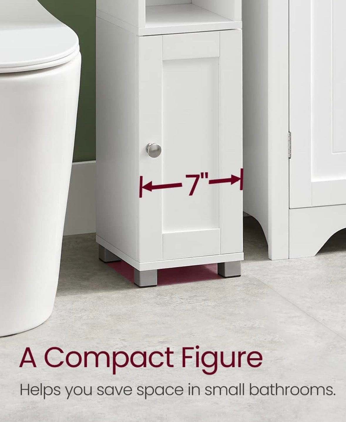 VASAGLE Slim Bathroom Storage Cabinet