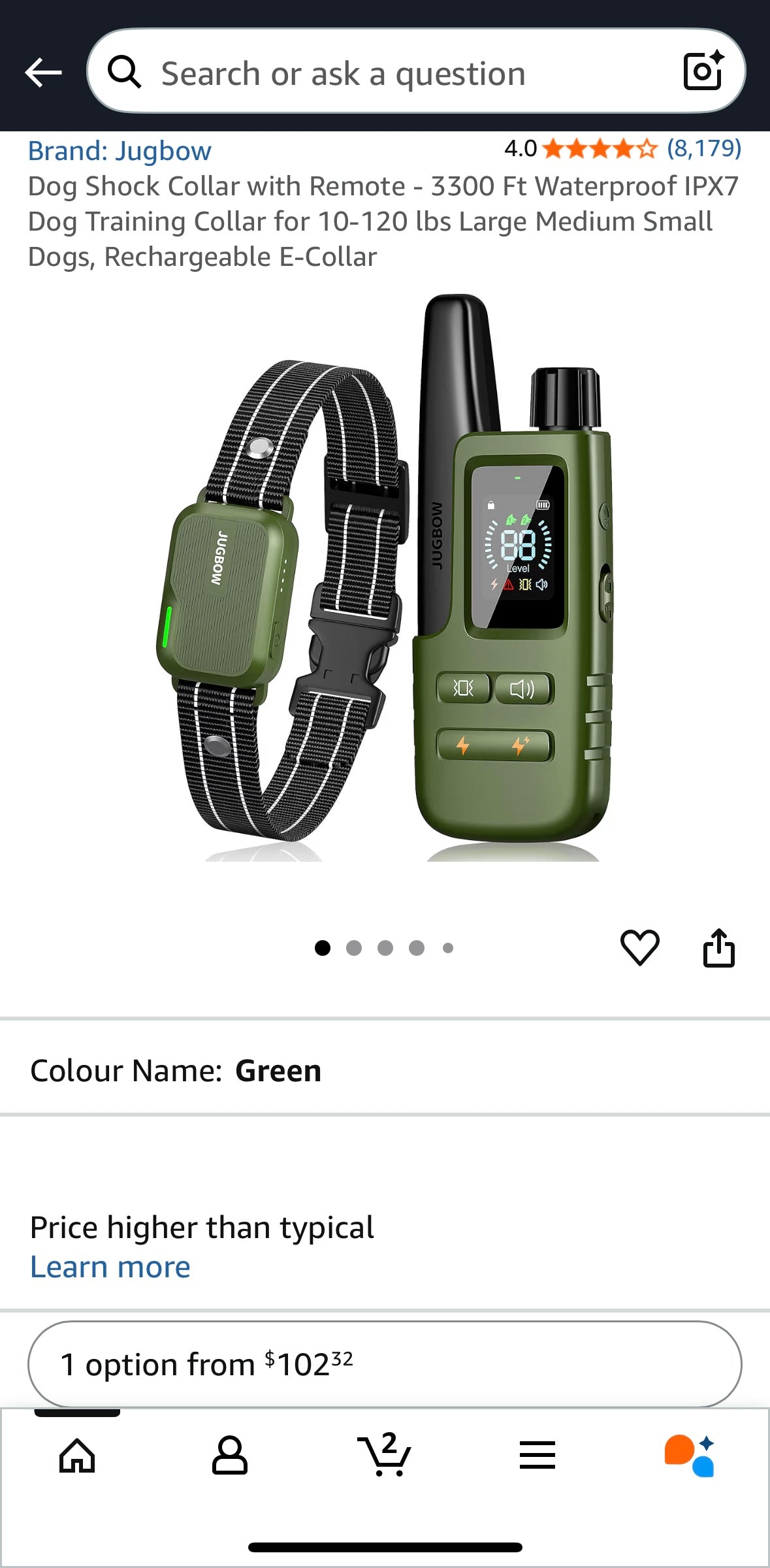 Jugbow Dog Training Collar – 4 Safe Training Modes | 3300 FT Range | Waterproof & Rechargeable