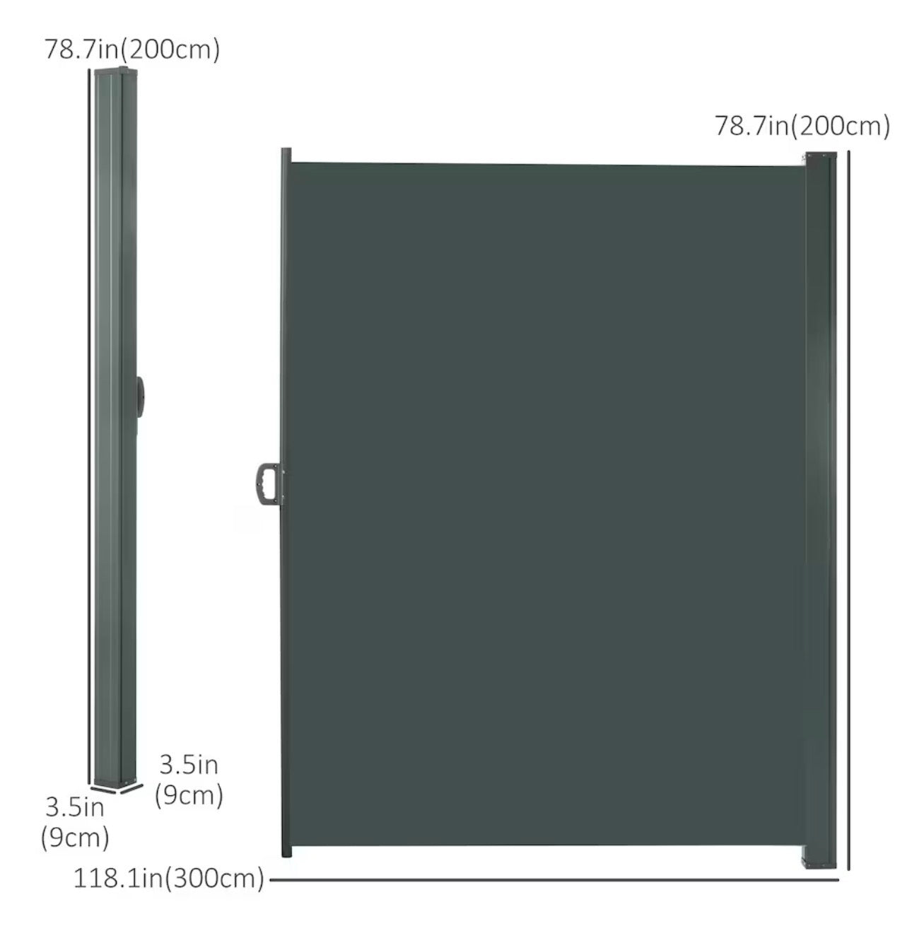 Outsunny Retractable Side Awning – Grey