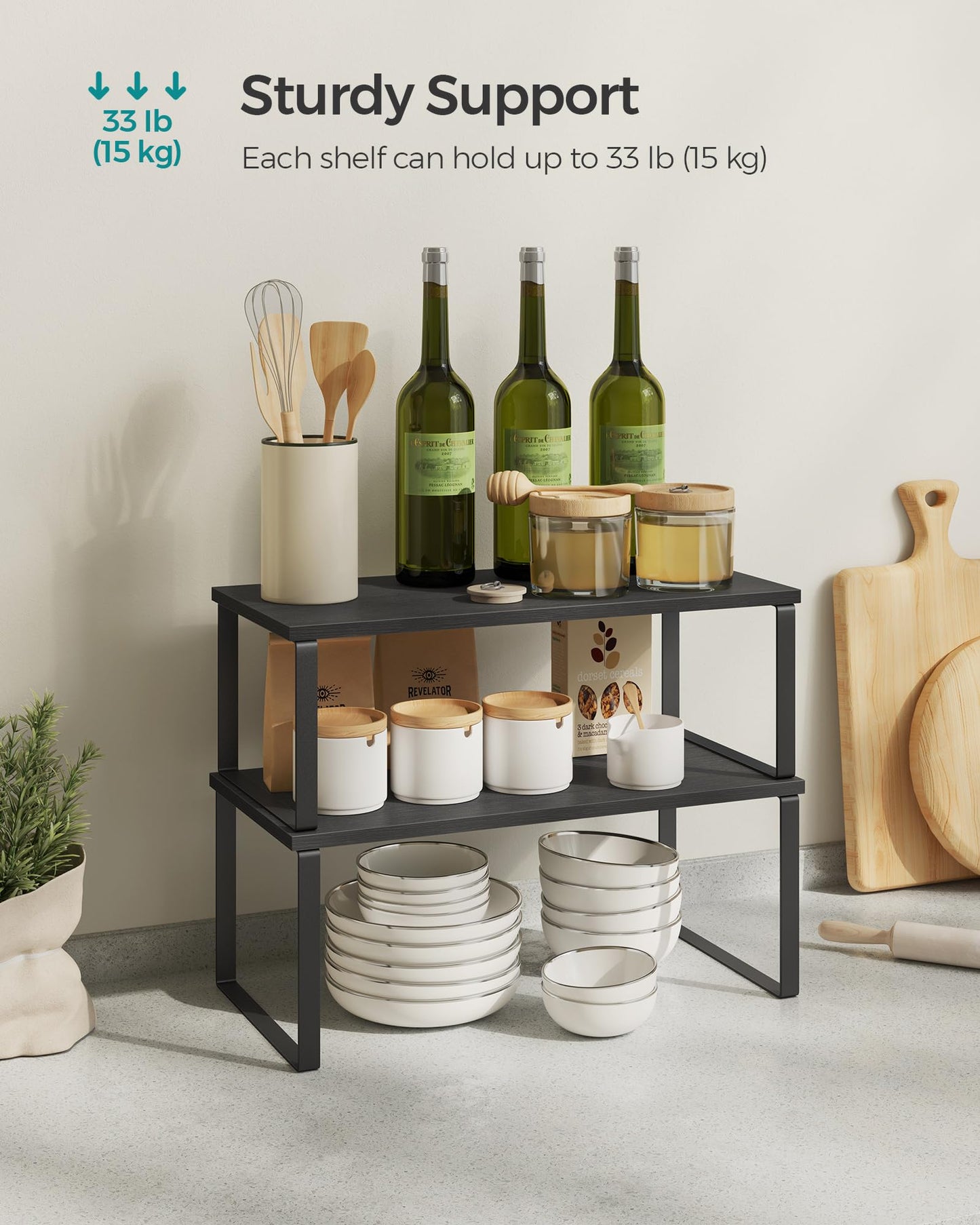 VASAGLE Expandable Countertop Shelf Organizer