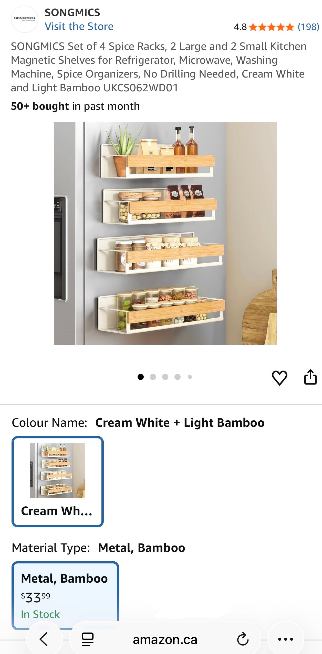 Magnetic Refrigerator Spice Rack Set