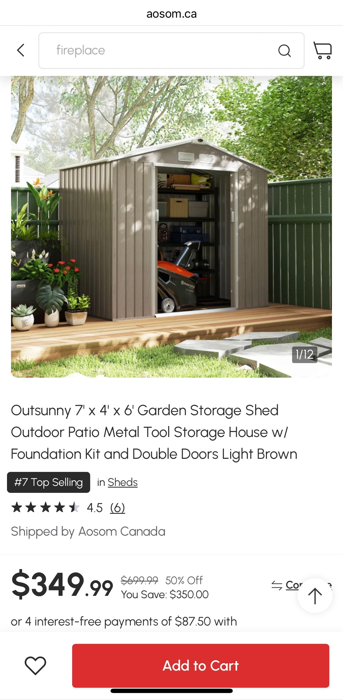 7×4 ft Outdoor Metal Storage Shed — Galvanized Steel Waterproof Garden Tool Shed with Foundation Kit (Classic Grey)