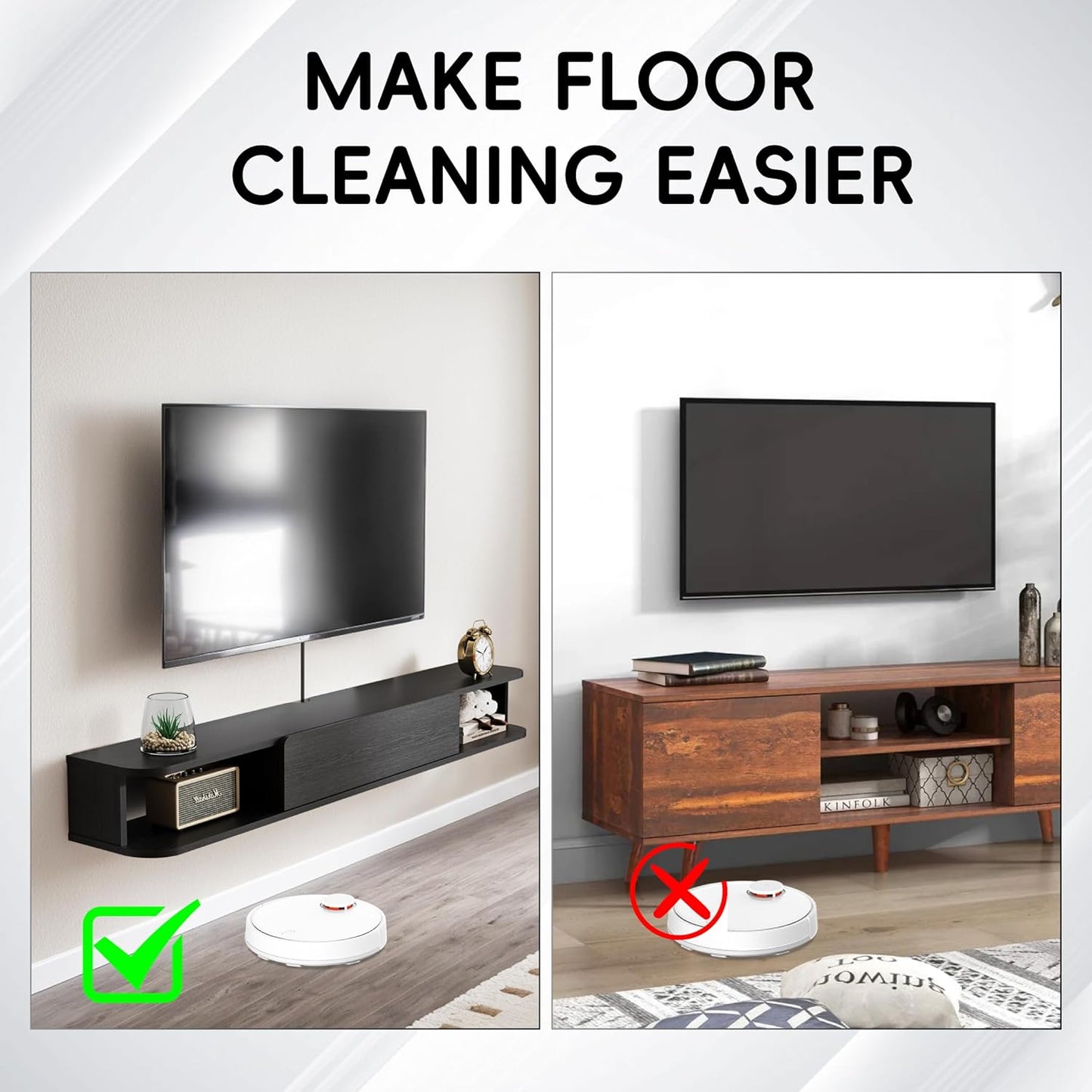 Floating Wall-Mounted TV Stand – 59”