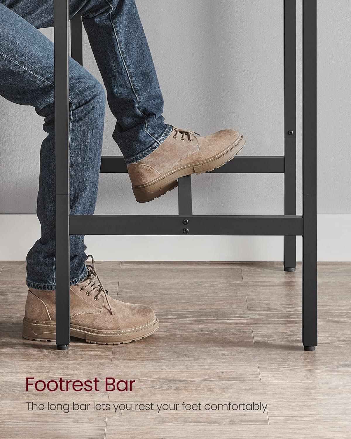 VASAGLE Industrial Bar Table – Rustic Brown & Black