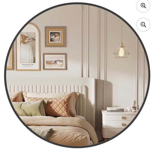 24” Round Wall Mirror – Ink Black | Premium Aluminum Frame