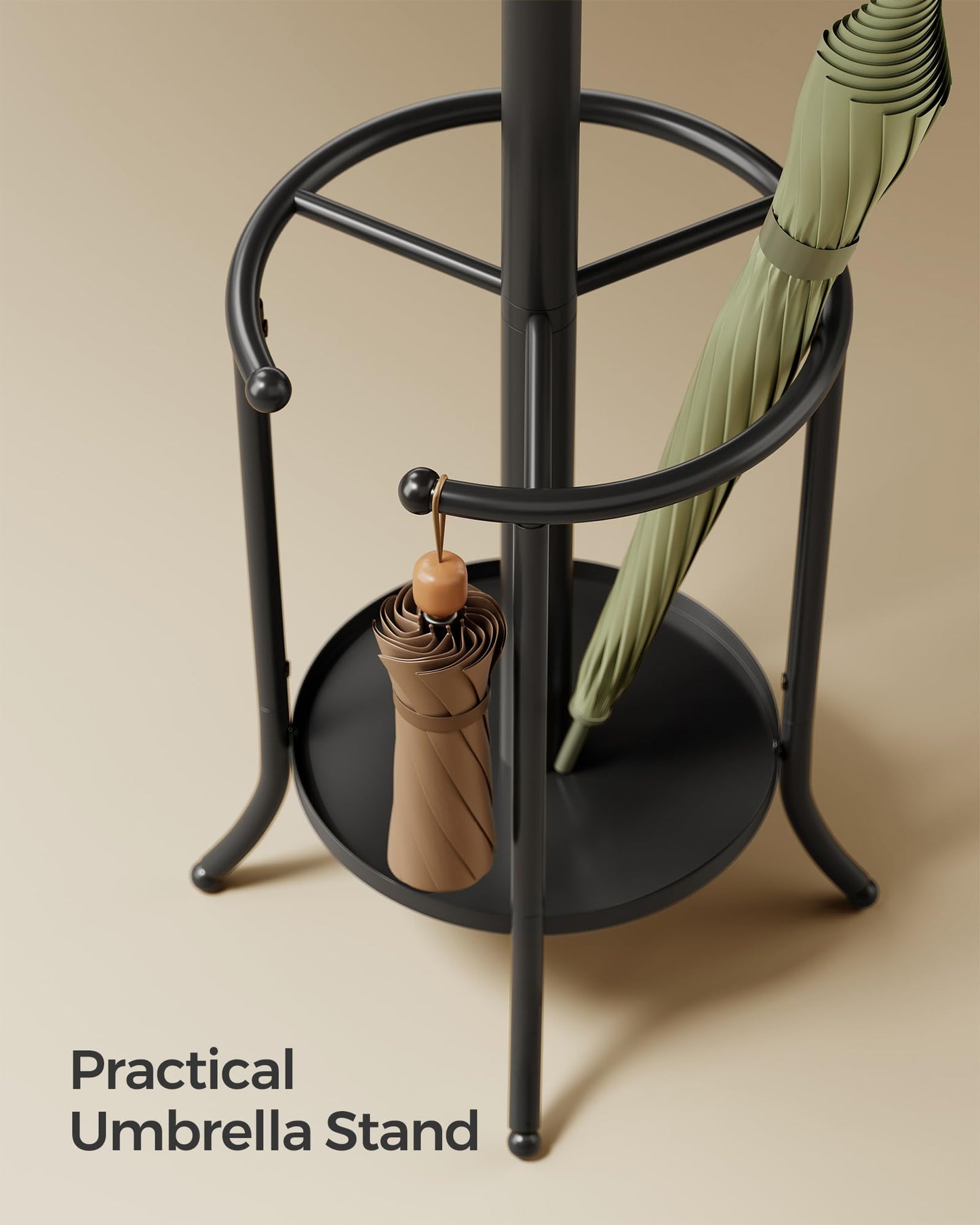 SONGMICS Metal Coat Rack with Umbrella Stand