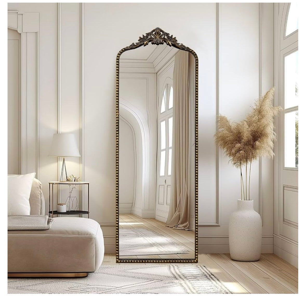 Antique Baroque Full-Length Mirror – Vintage Gold