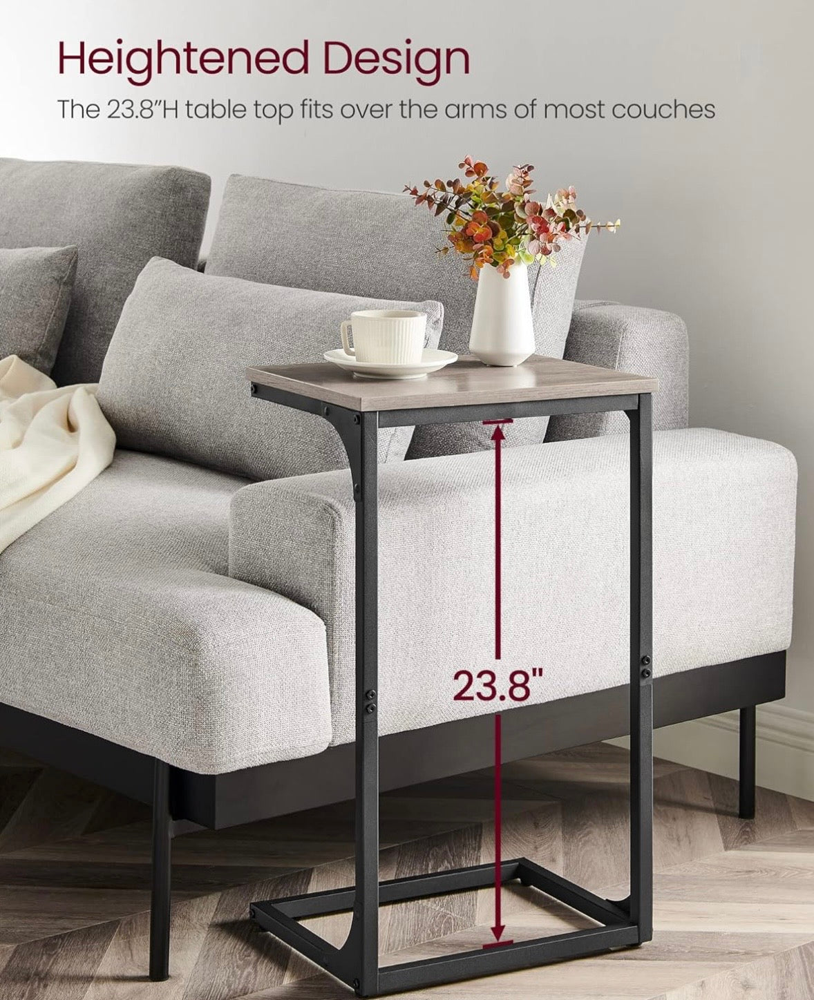 VASAGLE C-Shaped Side Table