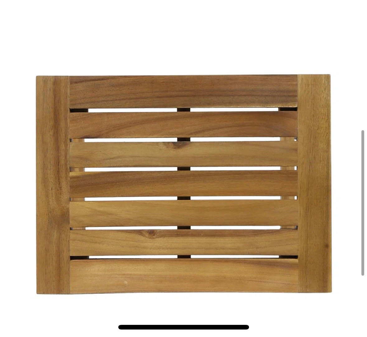 NEW – Set of 2 Acacia Wood Saddle Barstools – 30” Backless Counter Seating